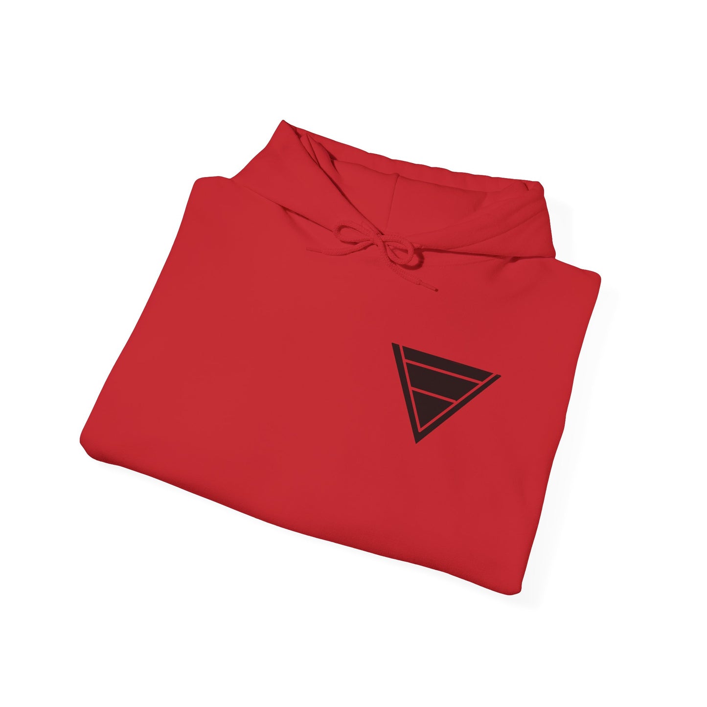 Minimal Geometric Triangle Hoodie — Small Chest Logo