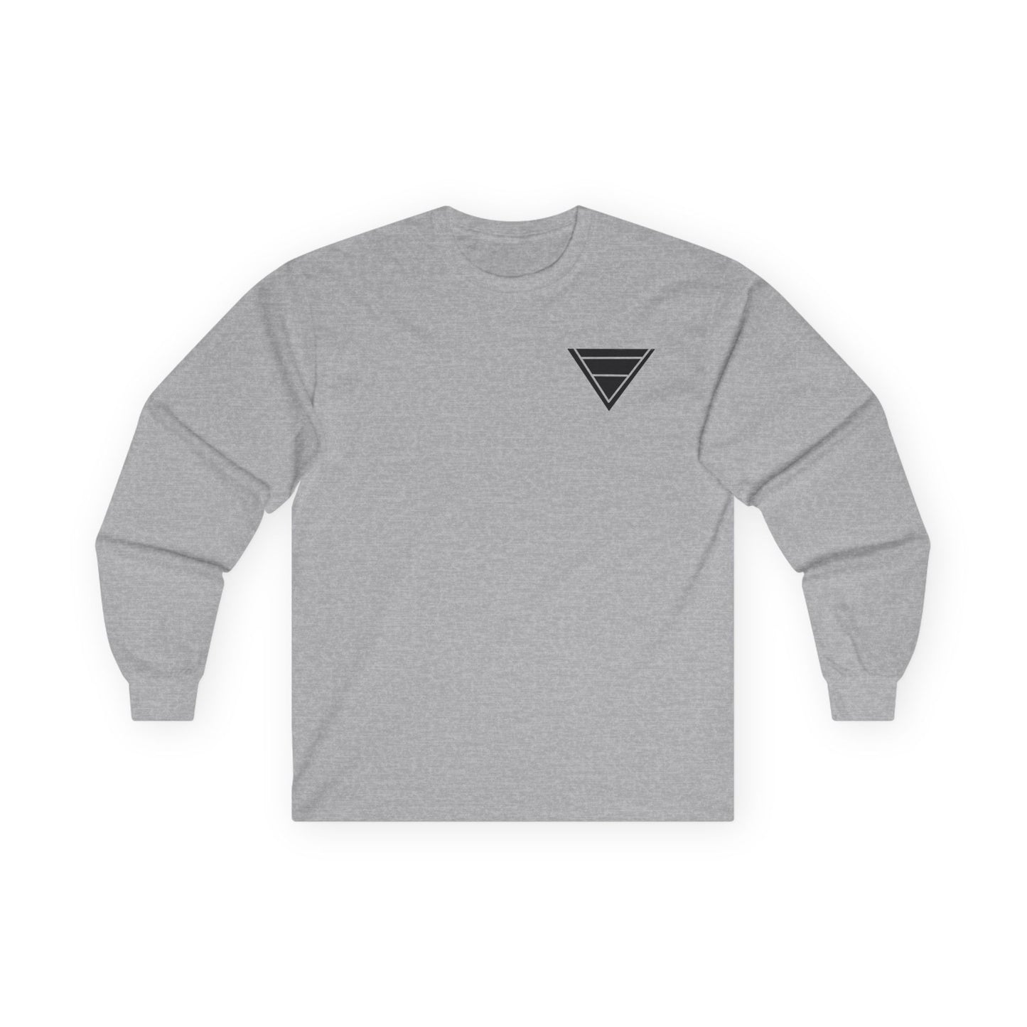 Triangle Logo Long Sleeve Tee — Minimalist Geometric Chest Print