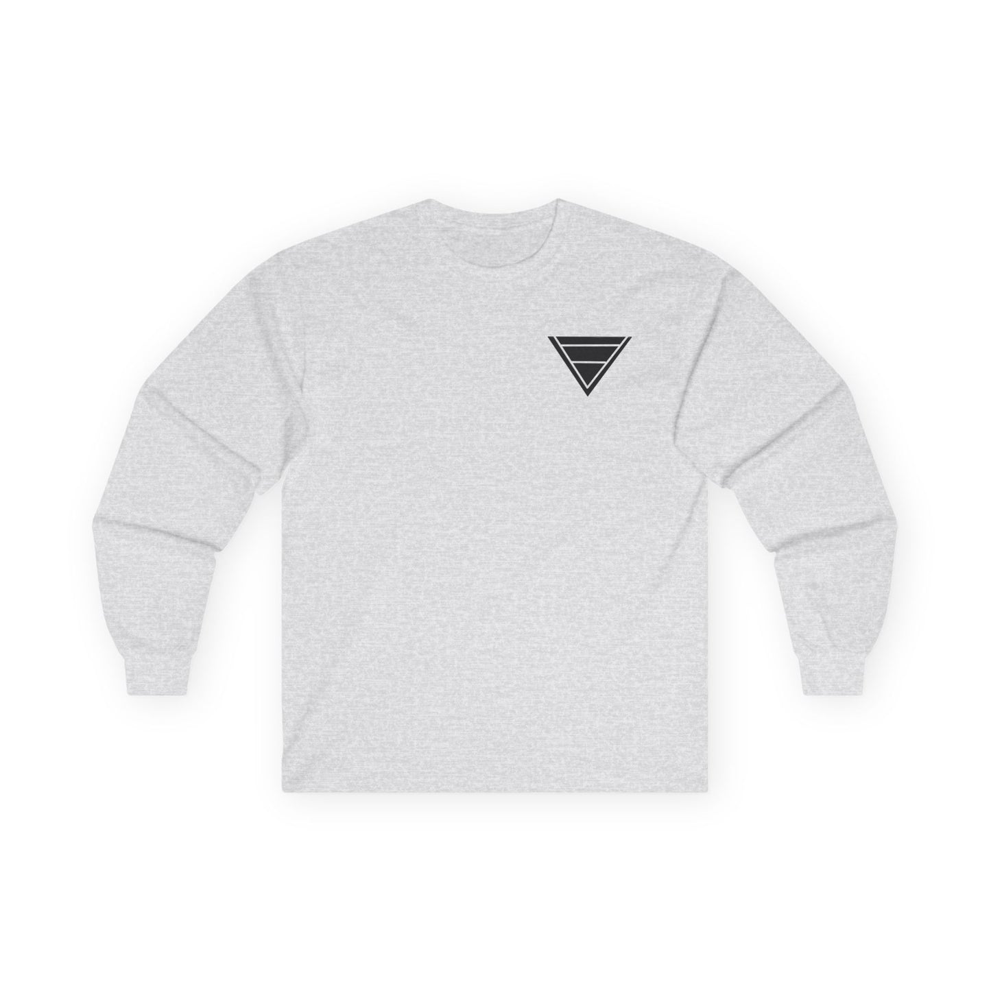 Triangle Logo Long Sleeve Tee — Minimalist Geometric Chest Print