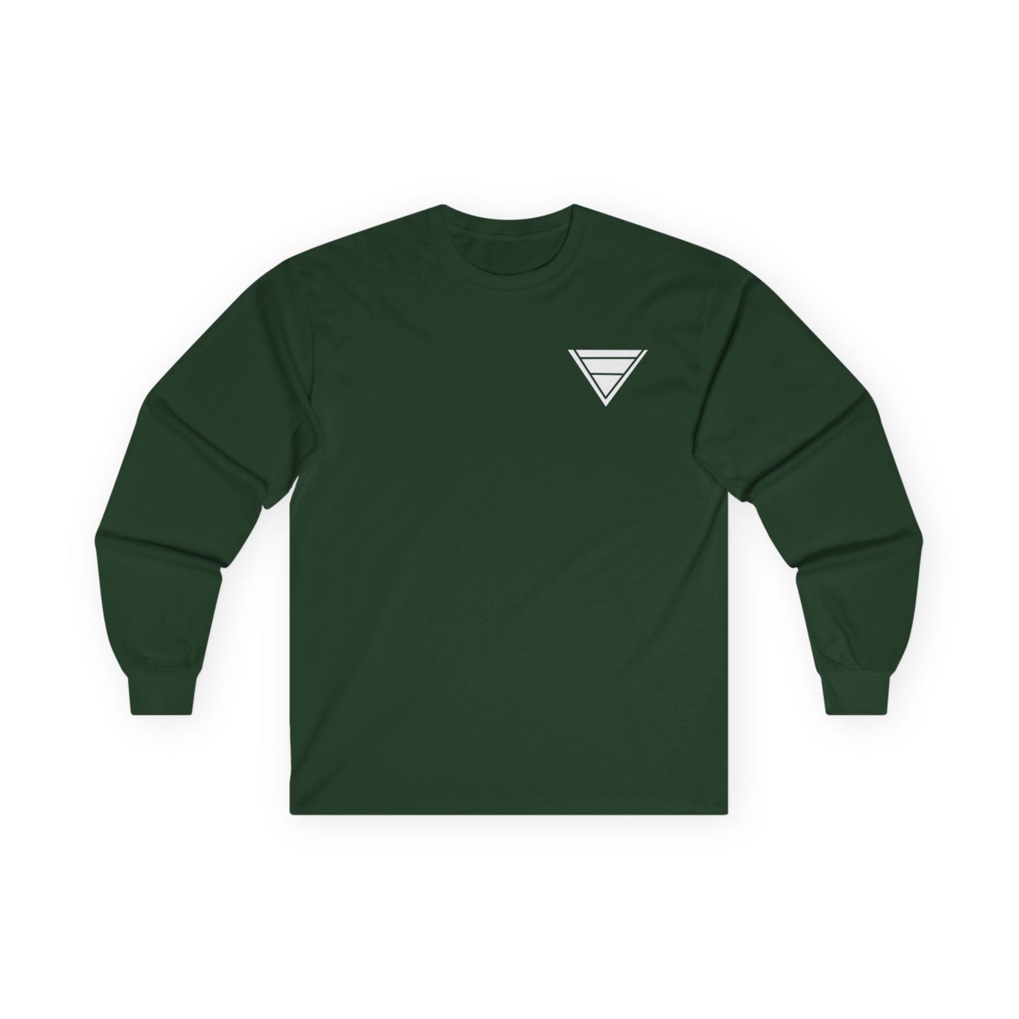 Triangle Logo Long Sleeve Tee — Minimalist Geometric Chest Print
