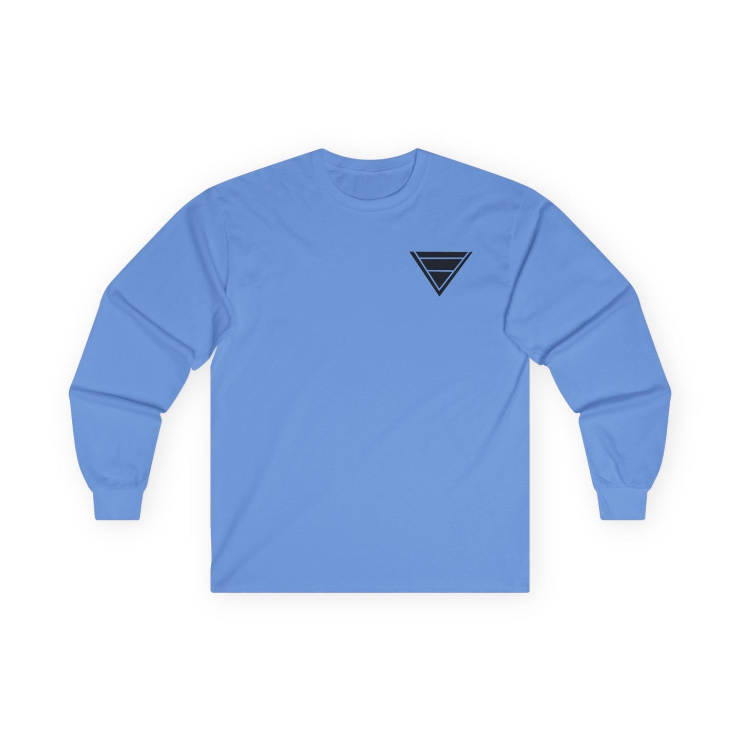 Triangle Logo Long Sleeve Tee — Minimalist Geometric Chest Print