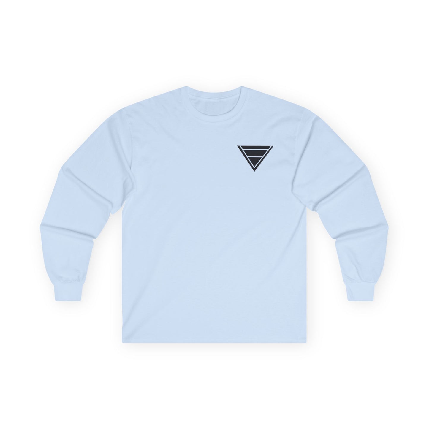 Triangle Logo Long Sleeve Tee — Minimalist Geometric Chest Print