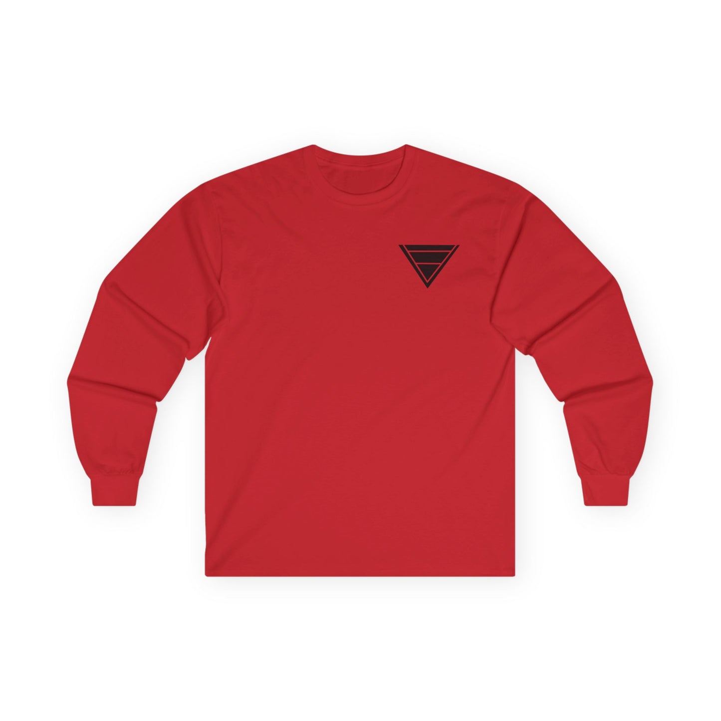 Triangle Logo Long Sleeve Tee — Minimalist Geometric Chest Print