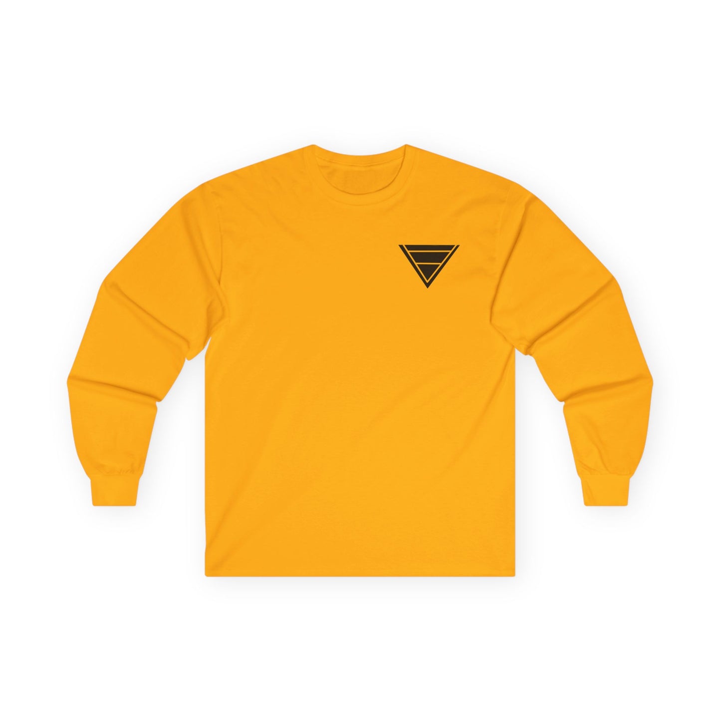 Triangle Logo Long Sleeve Tee — Minimalist Geometric Chest Print