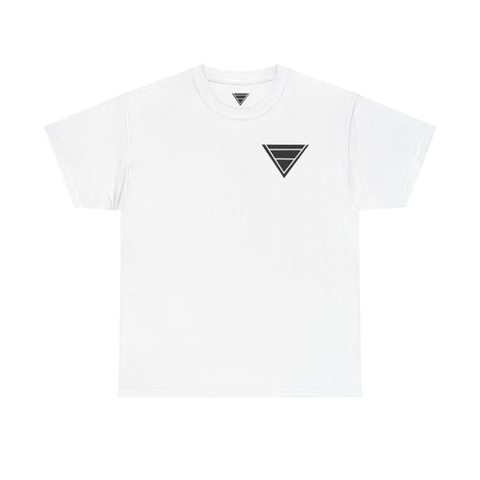 Minimal Geometric Triangle Tee — Small Black Triangle Chest Logo T-Shirt