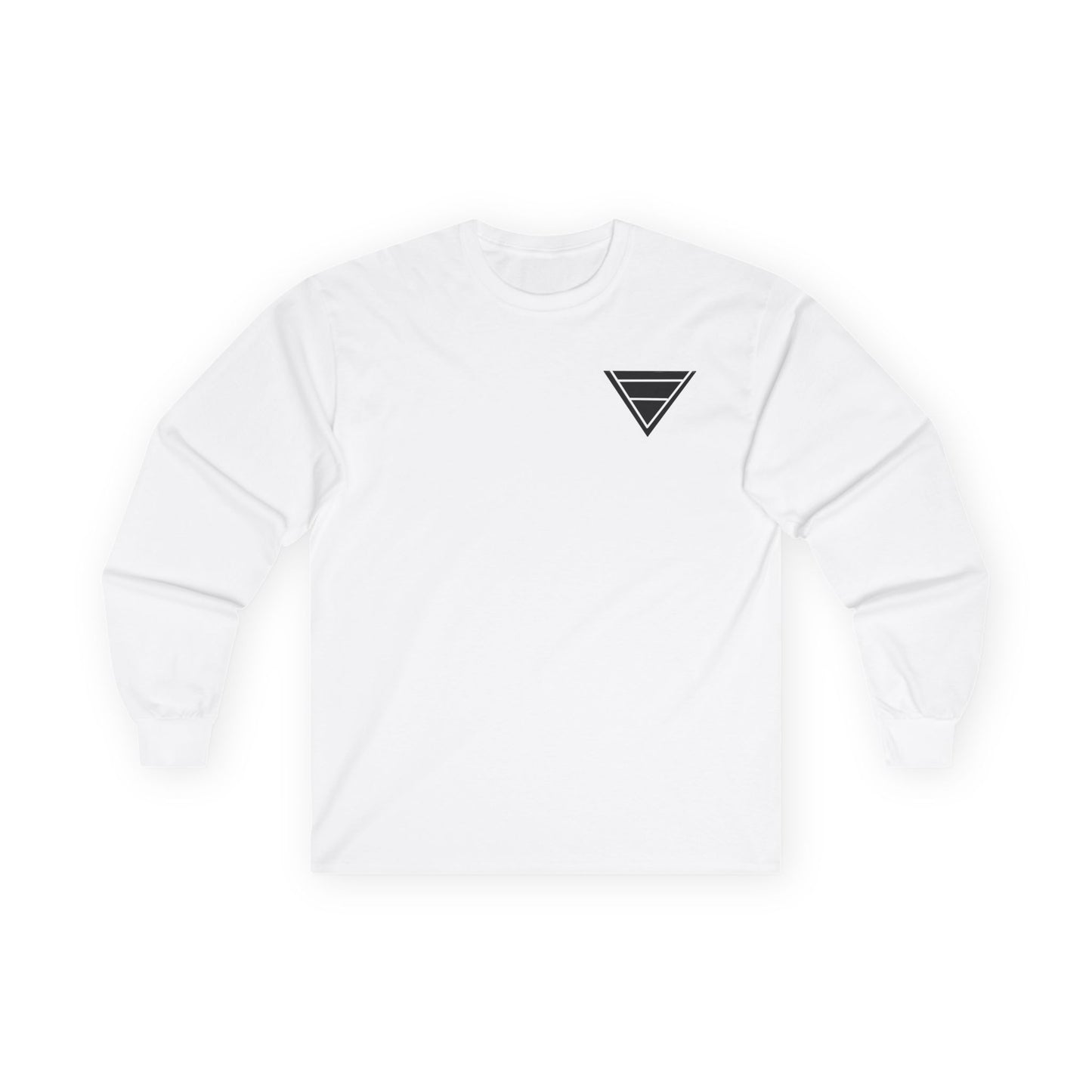 Triangle Logo Long Sleeve Tee — Minimalist Geometric Chest Print