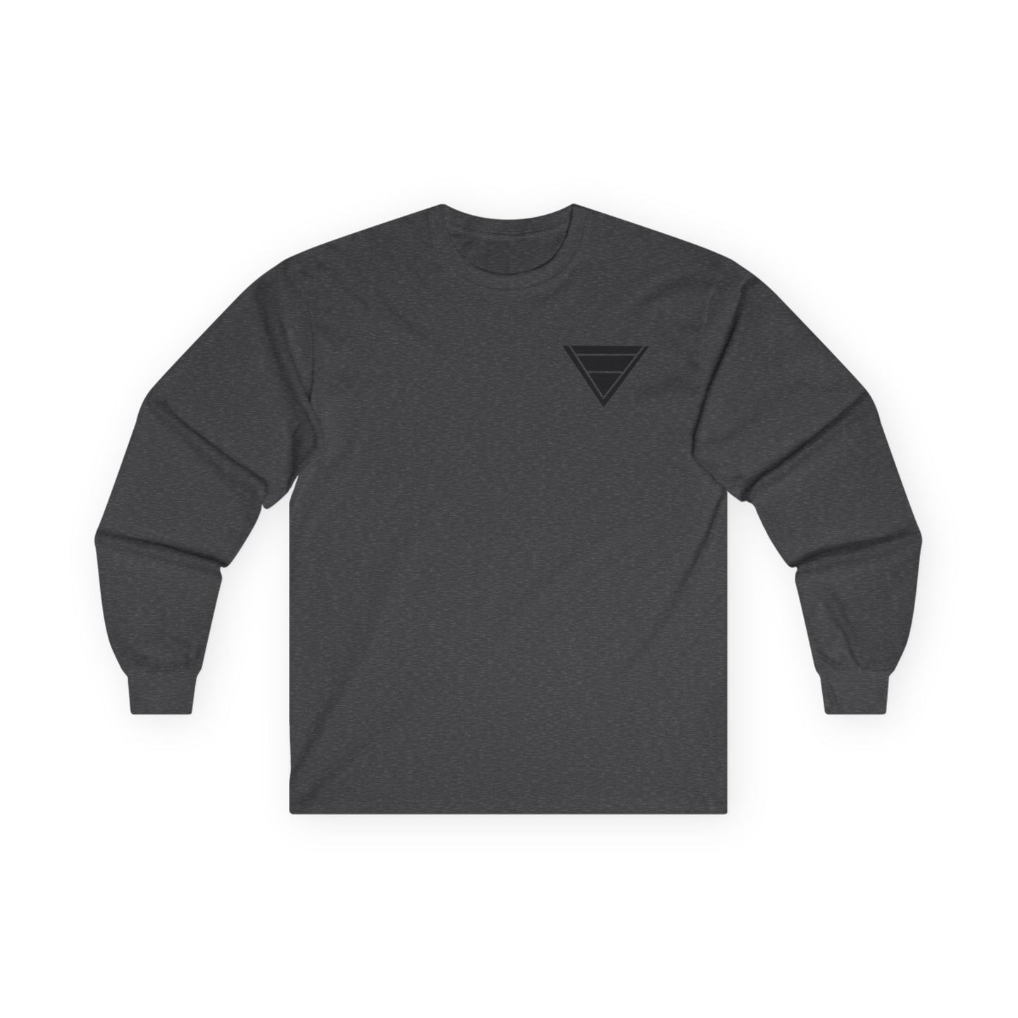 Triangle Logo Long Sleeve Tee — Minimalist Geometric Chest Print