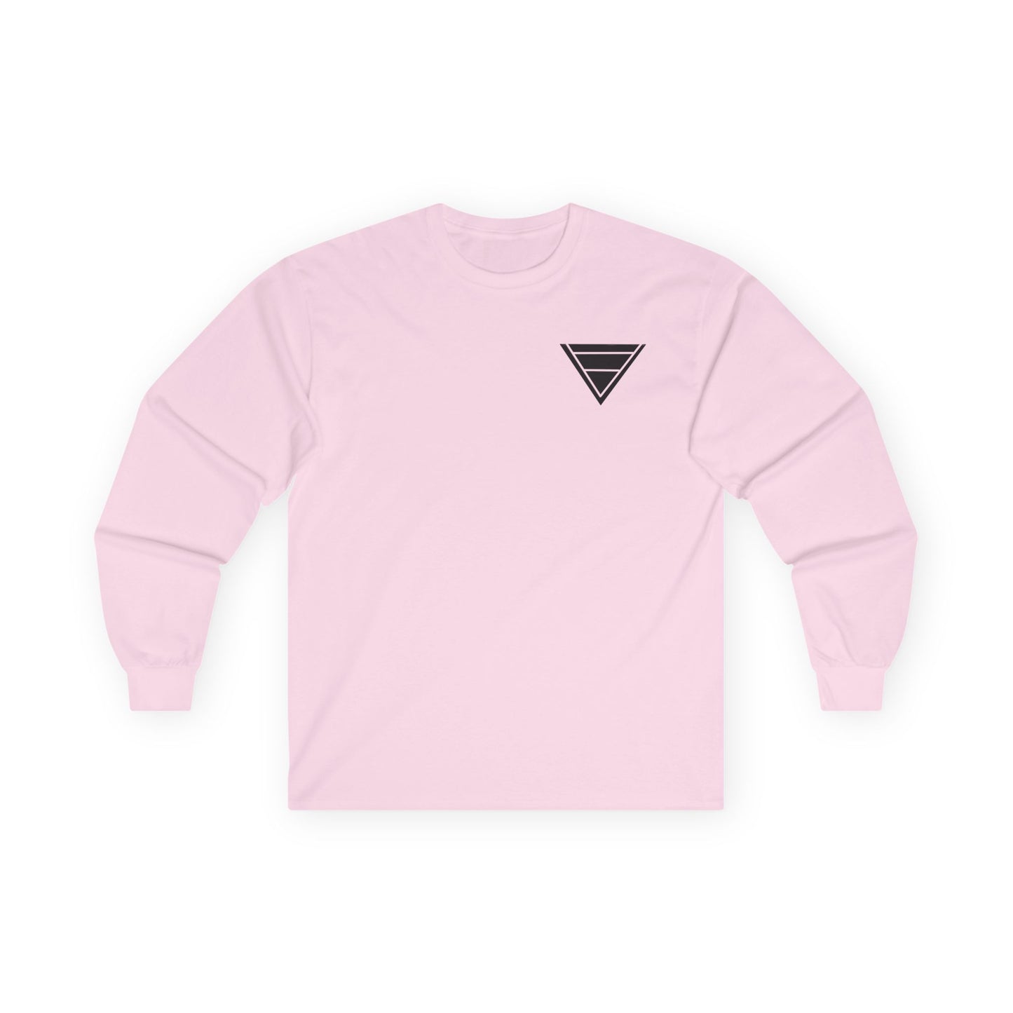 Triangle Logo Long Sleeve Tee — Minimalist Geometric Chest Print