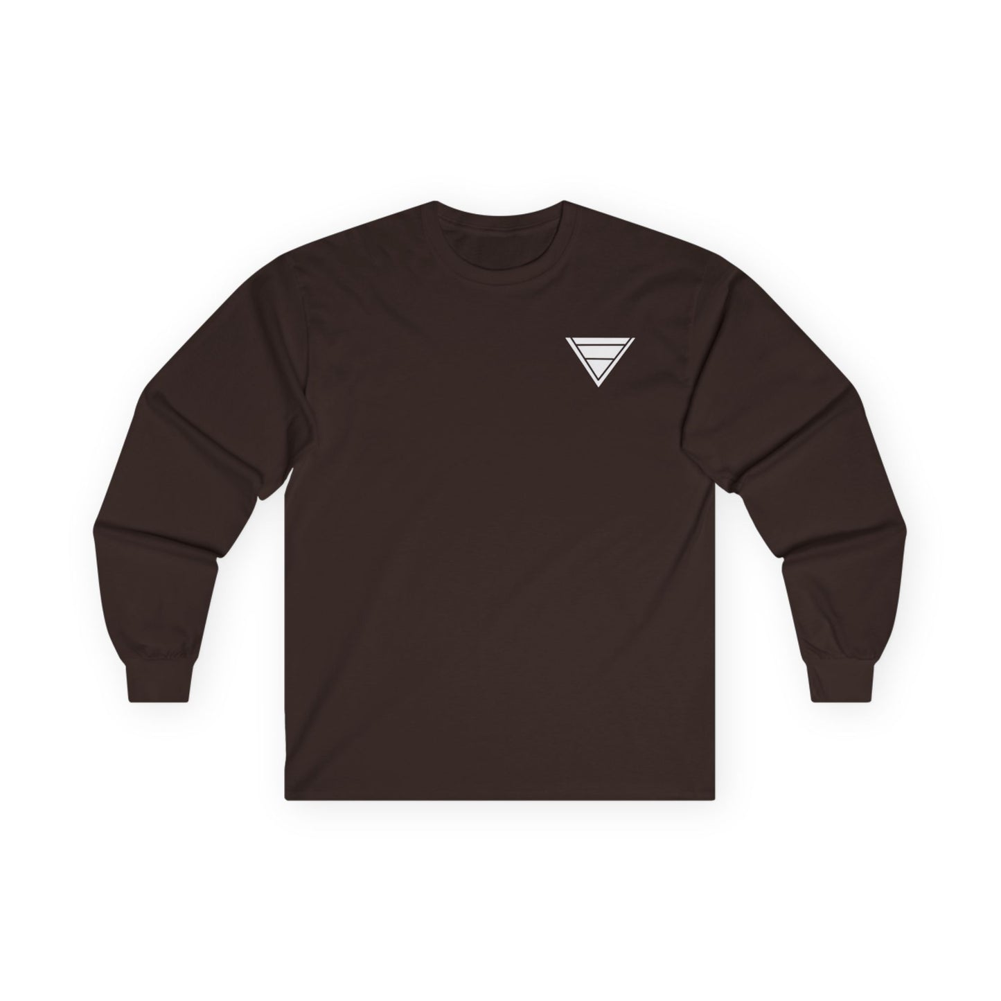 Triangle Logo Long Sleeve Tee — Minimalist Geometric Chest Print