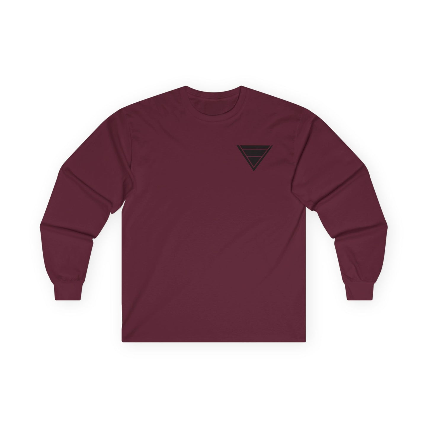 Triangle Logo Long Sleeve Tee — Minimalist Geometric Chest Print