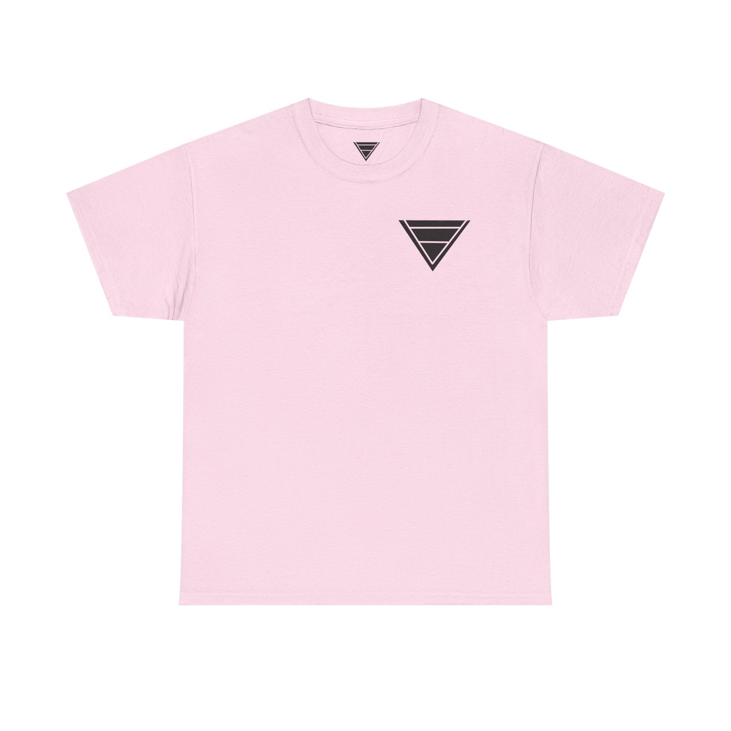 Minimal Geometric Triangle Tee — Small Black Triangle Chest Logo T-Shirt