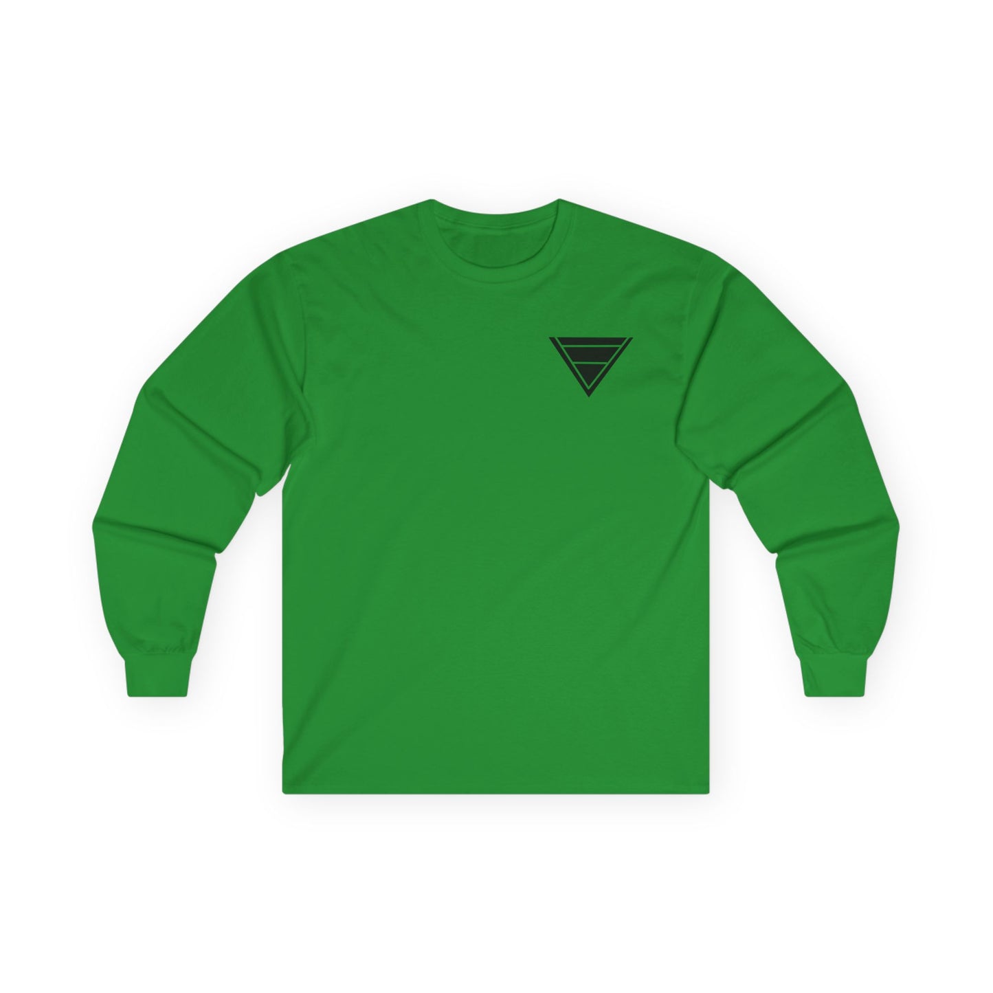 Triangle Logo Long Sleeve Tee — Minimalist Geometric Chest Print
