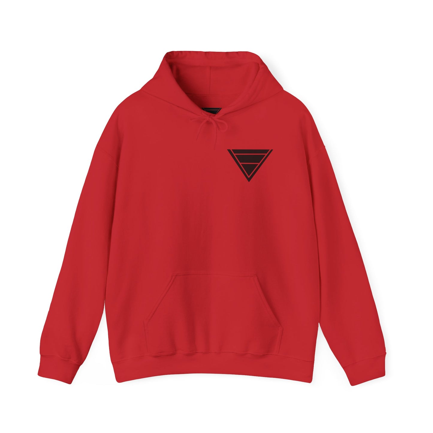 Minimal Geometric Triangle Hoodie — Small Chest Logo