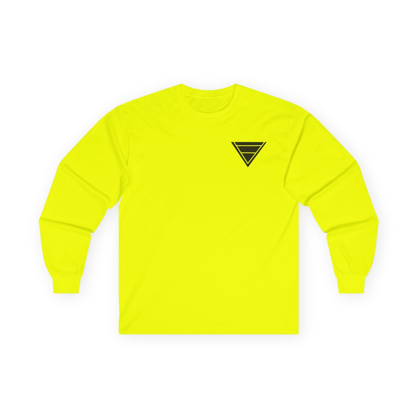 Triangle Logo Long Sleeve Tee — Minimalist Geometric Chest Print