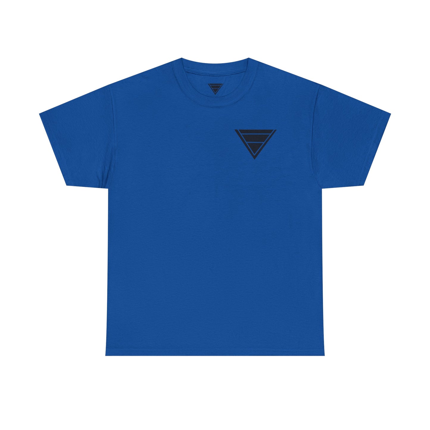 Minimal Geometric Triangle Tee — Small Black Triangle Chest Logo T-Shirt