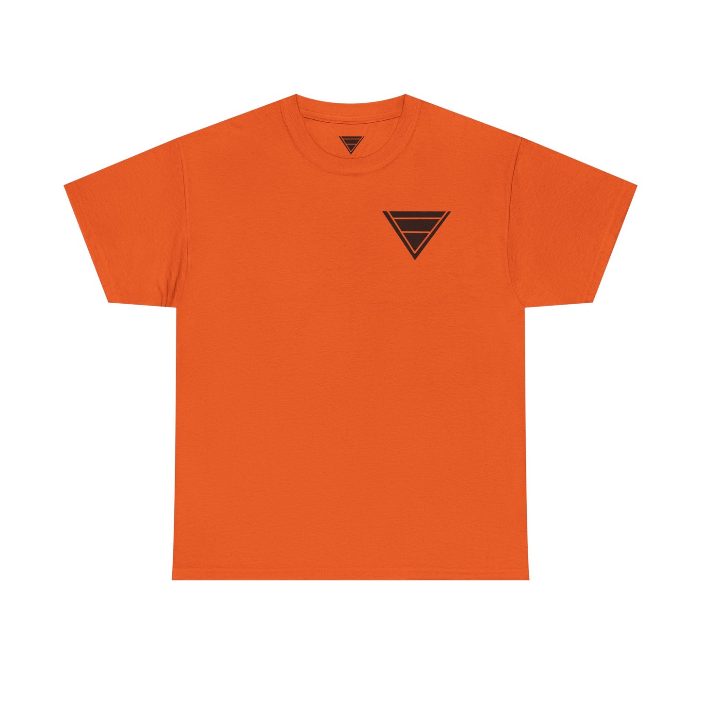 Minimal Geometric Triangle Tee — Small Black Triangle Chest Logo T-Shirt