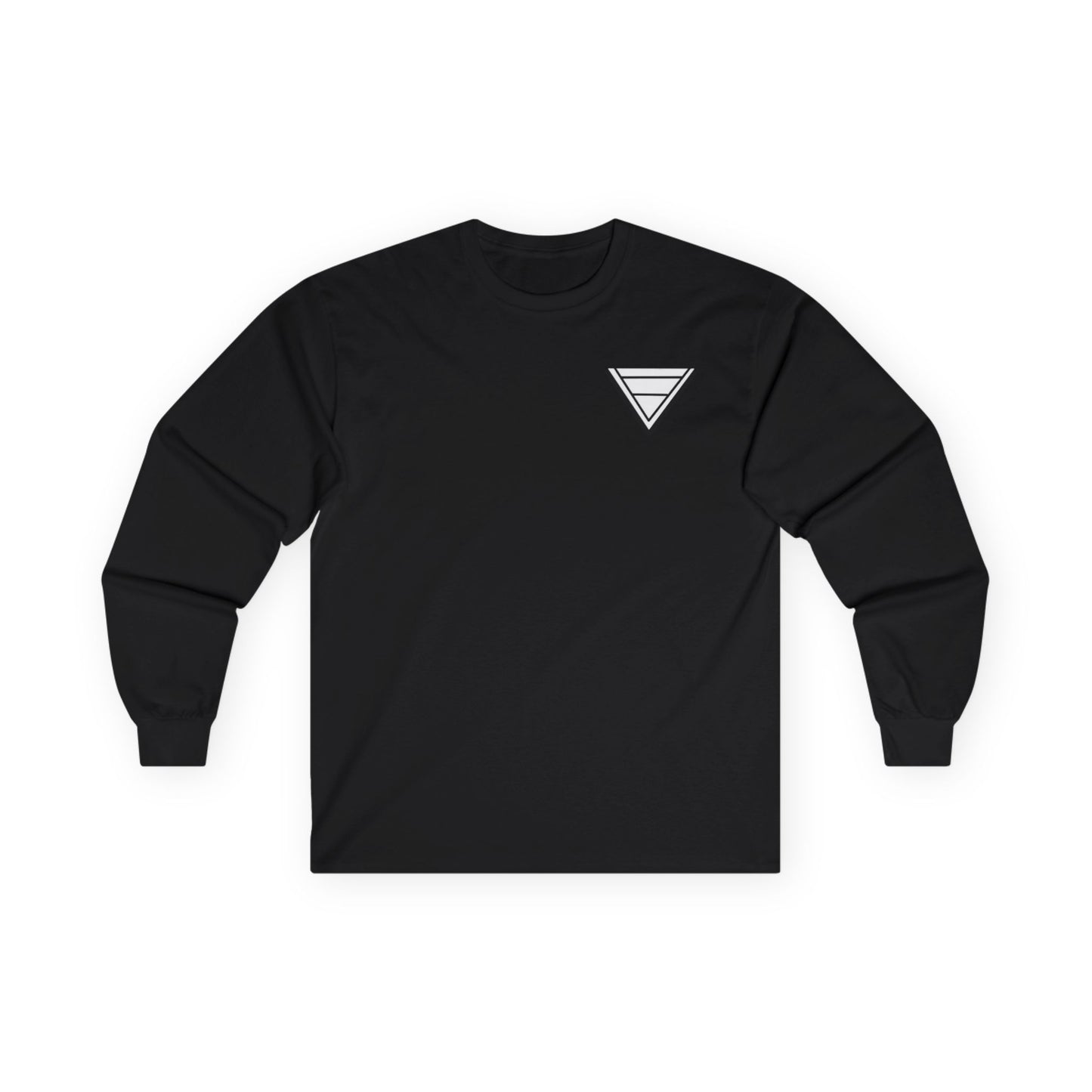 Triangle Logo Long Sleeve Tee — Minimalist Geometric Chest Print